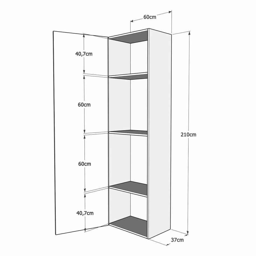 Base Colonna a terra L.60 H.210,3 P.39,2 sx-dx – ISOKA