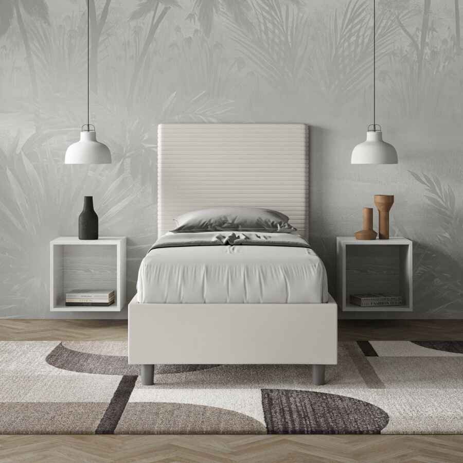 Letto Singolo rivestito in Similpelle – FOCUS