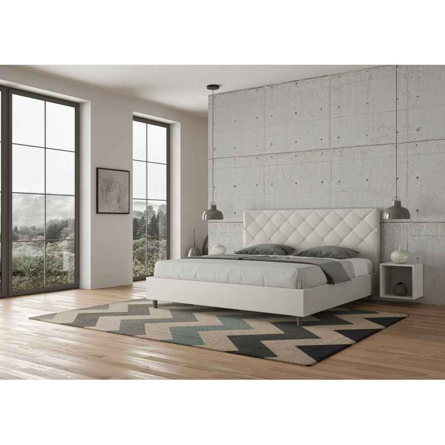 Letto Matrimoniale King size rivestito in Similpelle – PRIYA