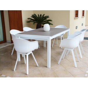 RED – set tavolo da giardino con sedie in alluminio cm 162/242x100x74 h