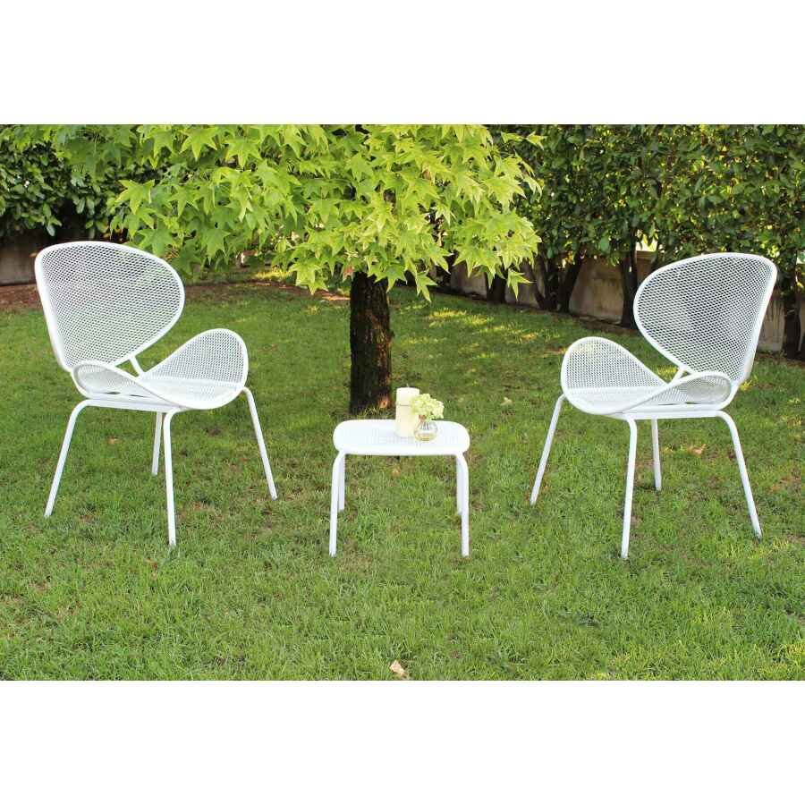 DELL – set tavolo da giardino con sedie in metallo cm 41x41x43,5 h