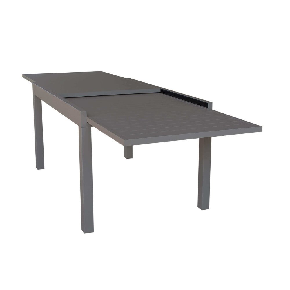 DEREK – set tavolo da giardino con sedie in alluminio cm 135/270x90x75 h