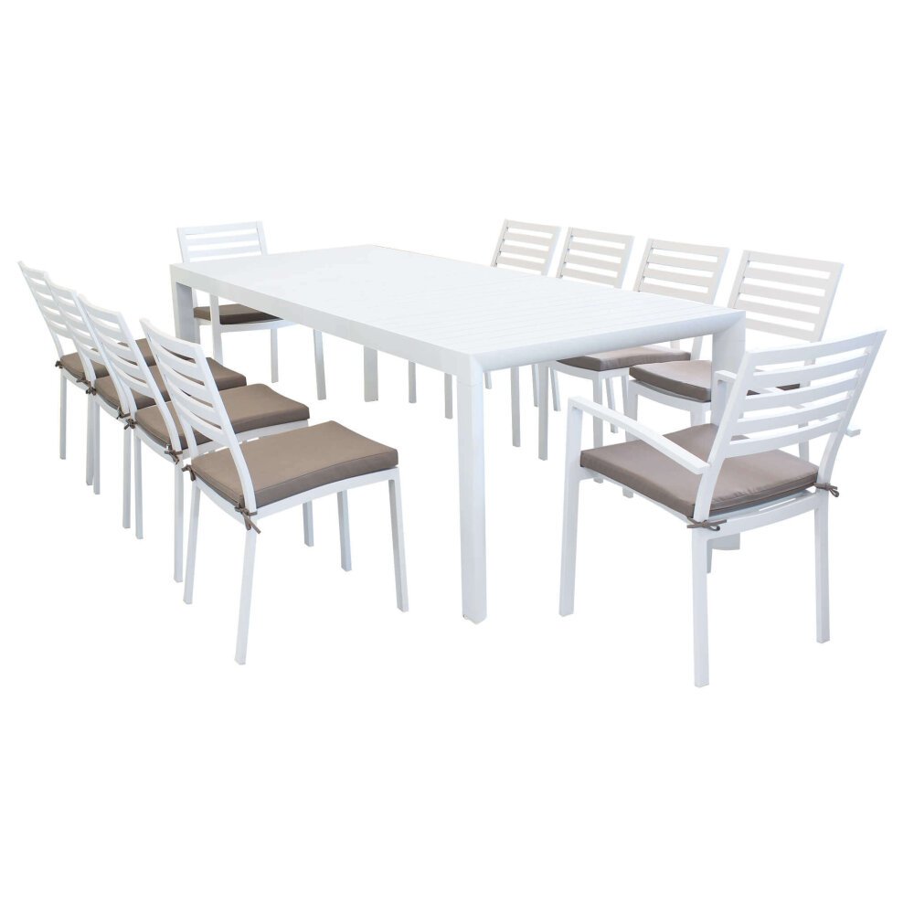 MIKE – set tavolo da giardino con sedie in alluminio cm 180/240x100x75 h