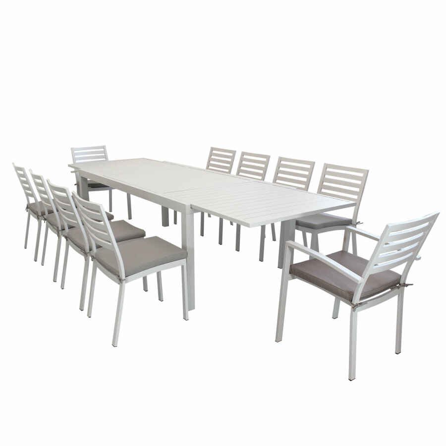 DAVID – set tavolo da giardino con sedie allungabile 200/300×100