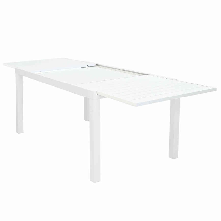 DAVID – set tavolo da giardino con sedie 160/240×90 struttura e piano in alluminio