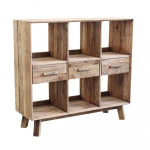 Libreria con 6 ripiani in Pino riciclato cm 120x40x110 – PINE