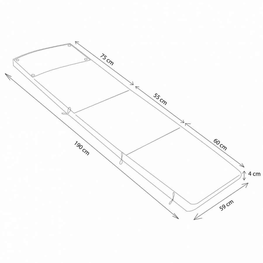 Cuscino Sdraio idrorepellente in Poliestere cm 195x59x4 – KIRBY