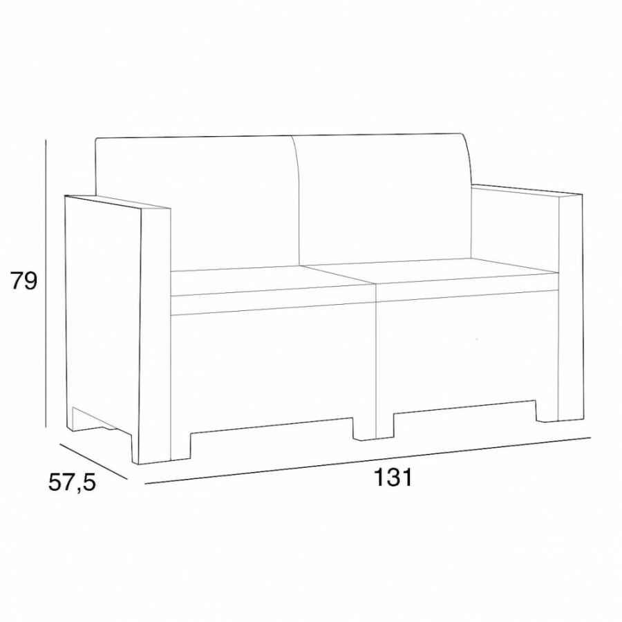 Salotto da Giardino 4 posti con Tavolino in Plastica – NEBRASKA