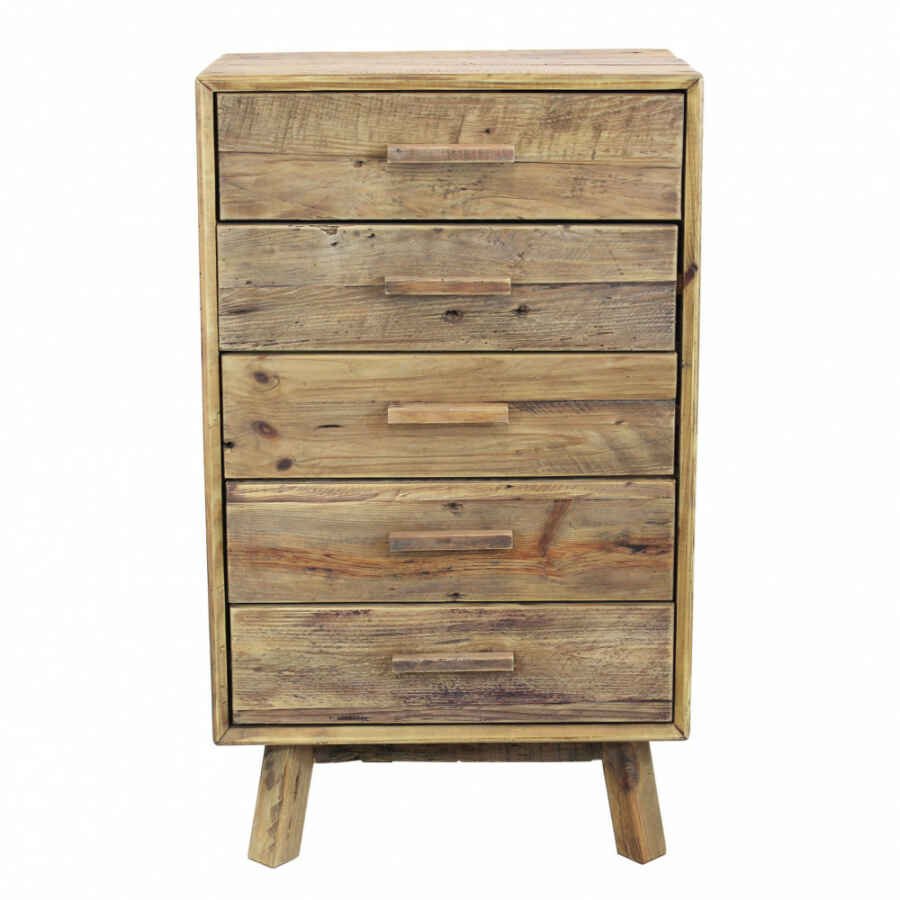 Cassettiera in Pino riciclato cm 60x40x140,5 – PINE