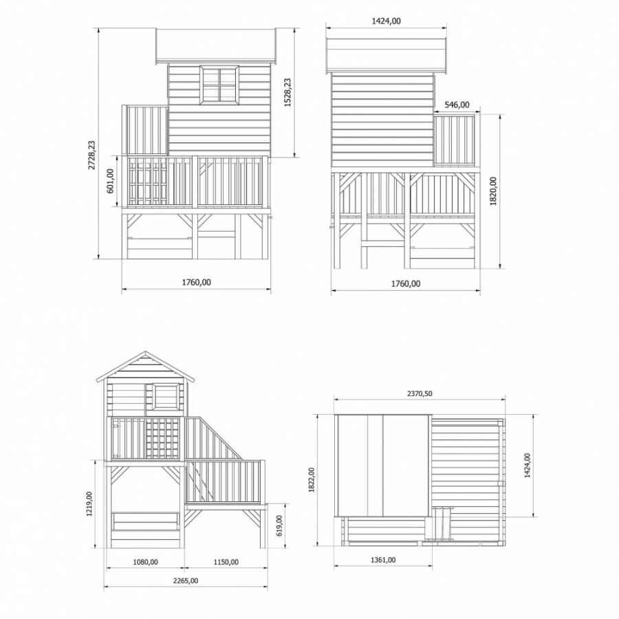 Casetta per bambini in Legno cm 176x176x273 – VERO