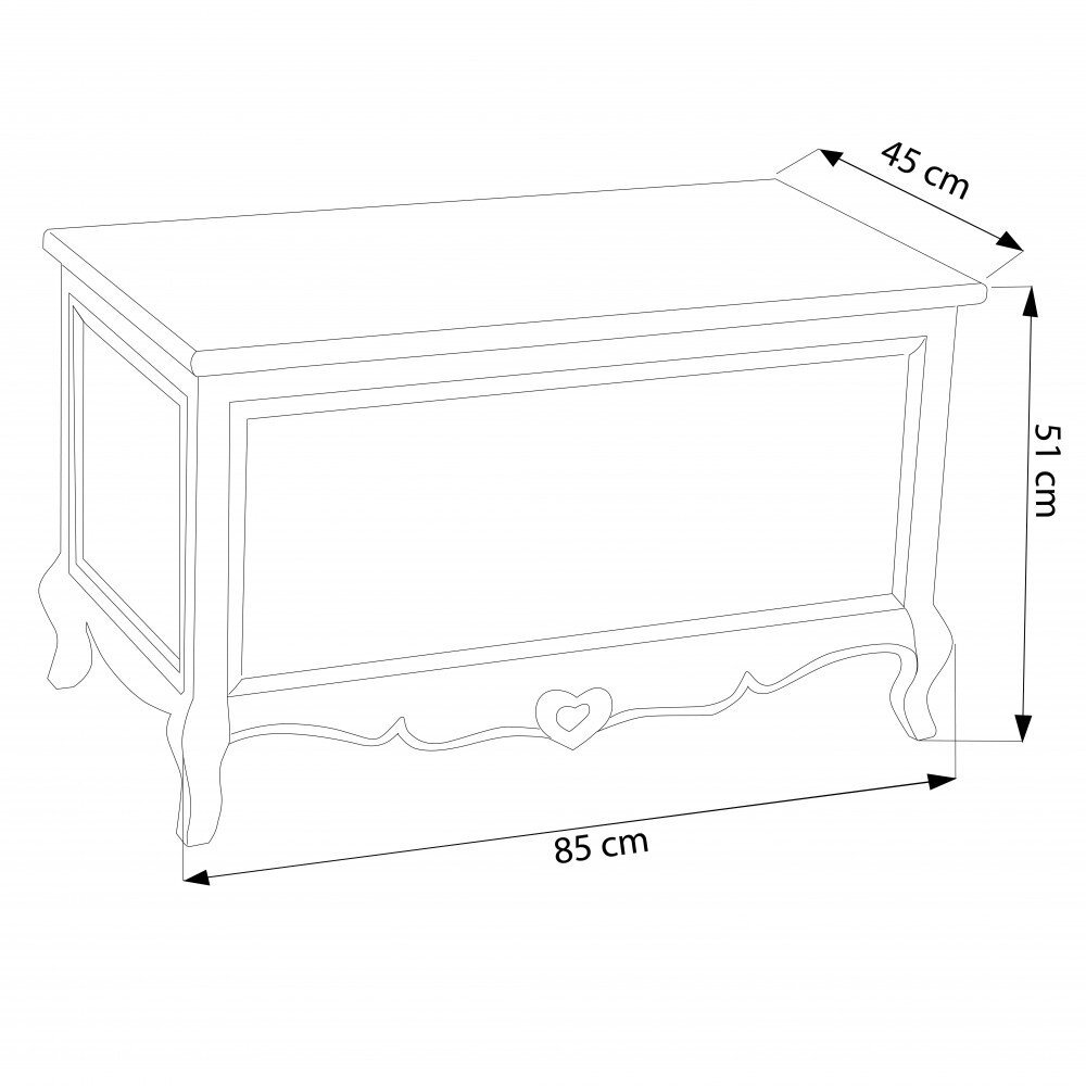 Baule shabby chic in Legno cm 45x34x66 – XAVIAR