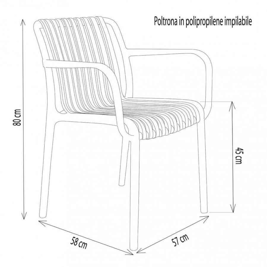 Poltrona da Giardino in Polipropilene cm 58x57x80 – MARGE