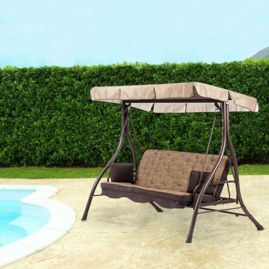 Dondolo letto da Giardino in Tessuto,Acciaio cm 190x95x186 – ARKELL