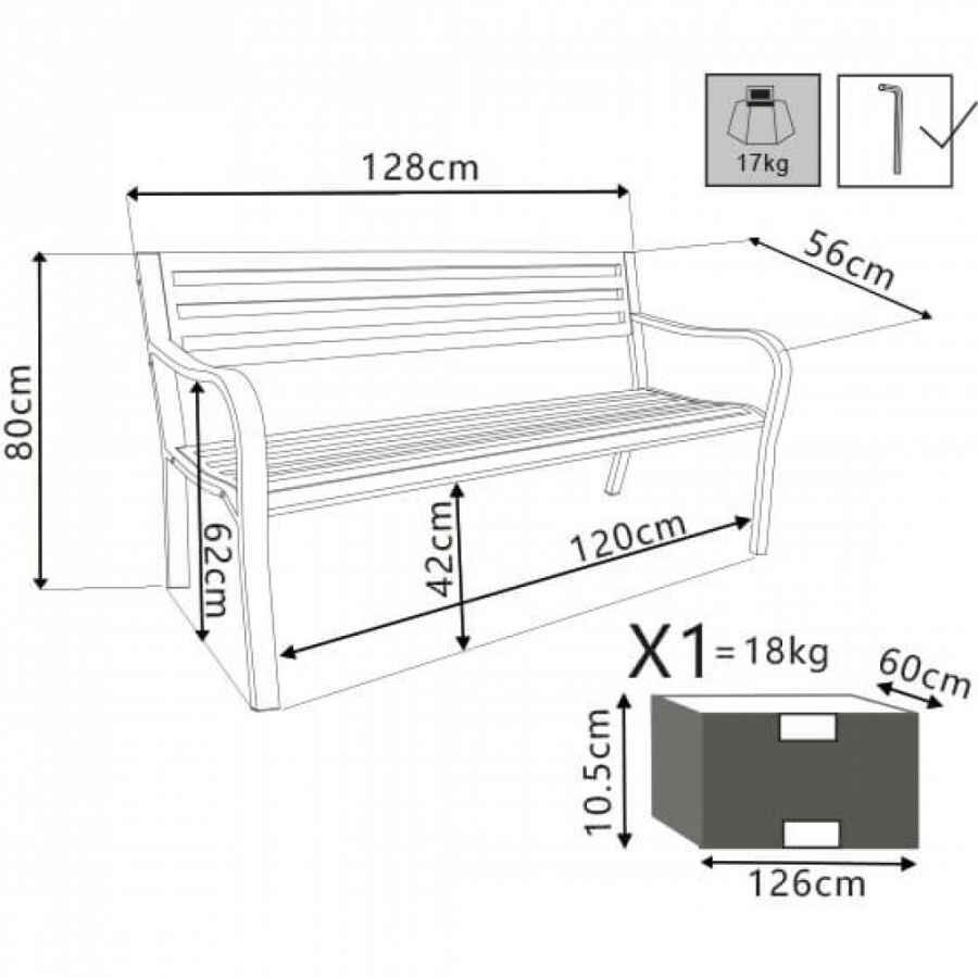 Tavolino da Giardino in Acciaio,Acciaio cm 92x45x45 – BRENT