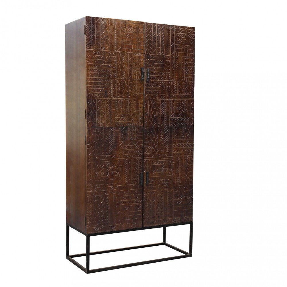 Credenza con decoro 4 ante in Legno,Metallo cm 96x46x182 – BONIFACE