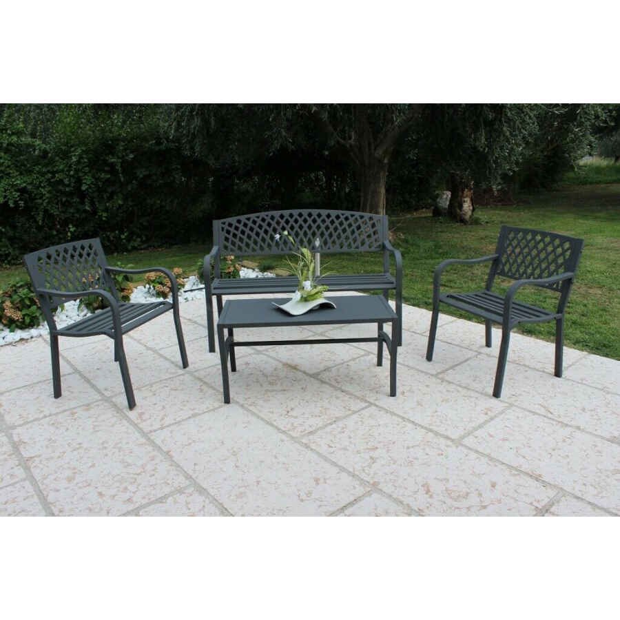 Panchina da Giardino 2 posti in Acciaio,Acciaio cm 128x85x56 – SHELDON