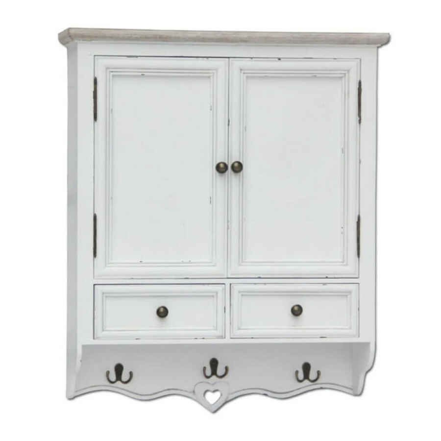 Armadio pensile con appendiabiti shabby chic in Legno cm 45x34x66 – BRISCOE