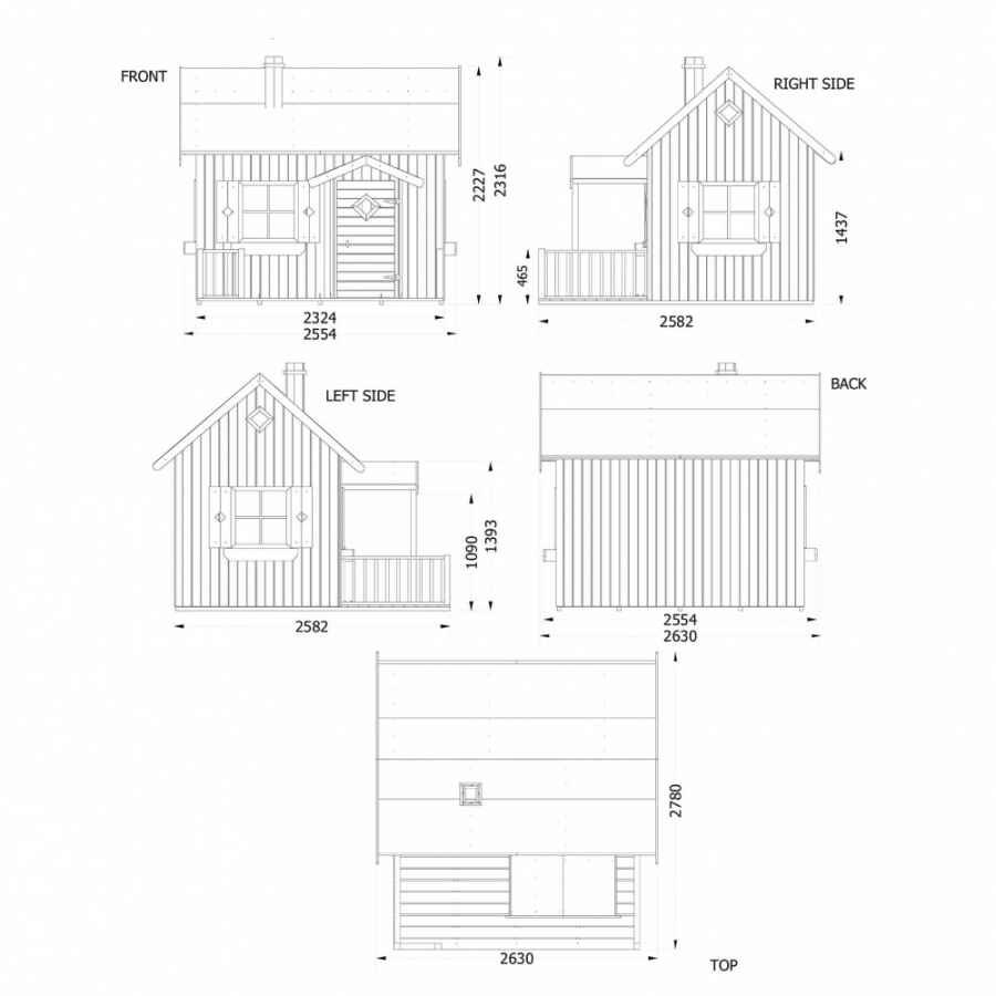 Casetta per bambini in Legno cm 258x255x231 – TEK