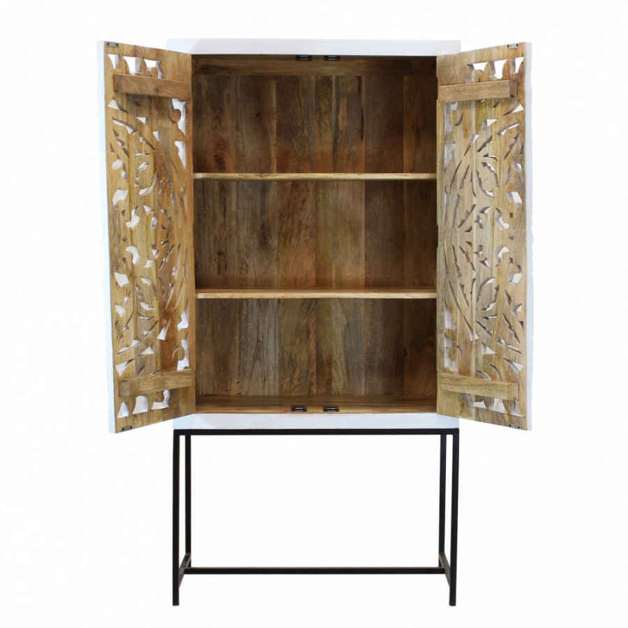 Credenza con decoro 2 ante in Legno,Metallo cm 90x40x176 – KONNOR