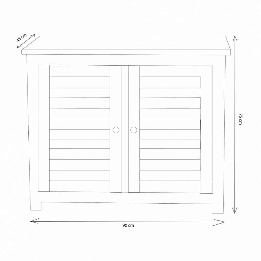 Mobile da Giardino in Legno,Teak cm 90x45x75 – JAMISON