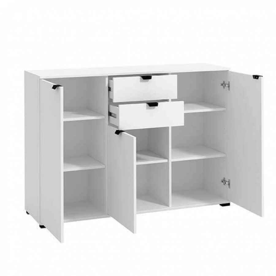 credenza moderna con 3 ante e 2 cassetti cm 135 x 40 x 95 h – PLUS