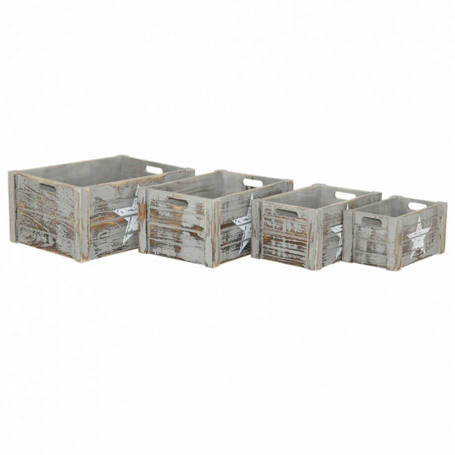 Set di 4 cassette in Legno cm 41x31x20 – JOHNIE