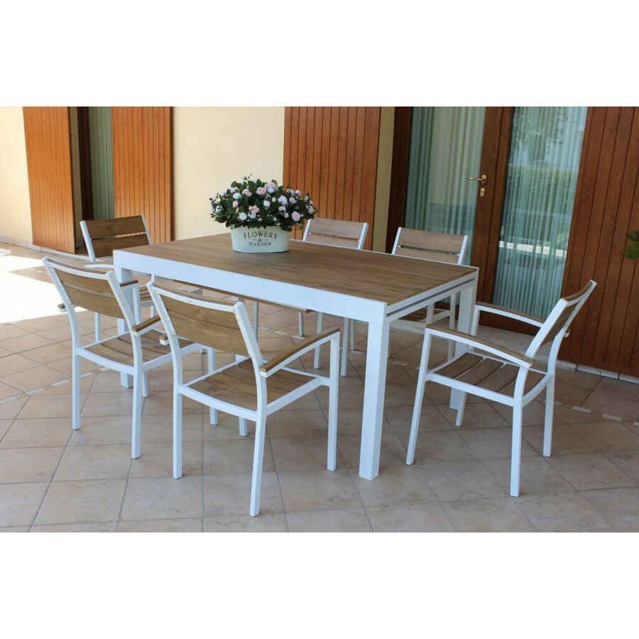 Tavolo da Giardino Allungabile piano in finto Legno 200-300×95 – URBAN