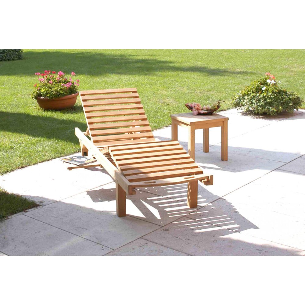 Lettino prendisole in Legno,Teak cm 208x65x35 – PIERS