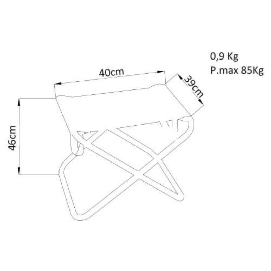 Sgabello da Campeggio Pieghevole in Alluminio,Textilene cm 39x38x46,5 – DELBERT