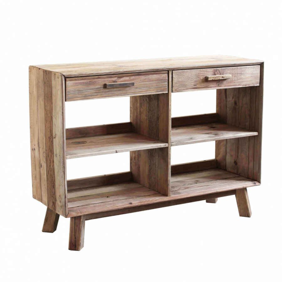 Credenza con 2 cassetti in Pino riciclato cm 117,8x40x85 – PINE