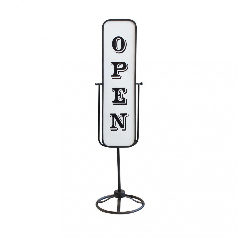 Cartello open close in Acciaio cm 30x30x120,5 – OPEN