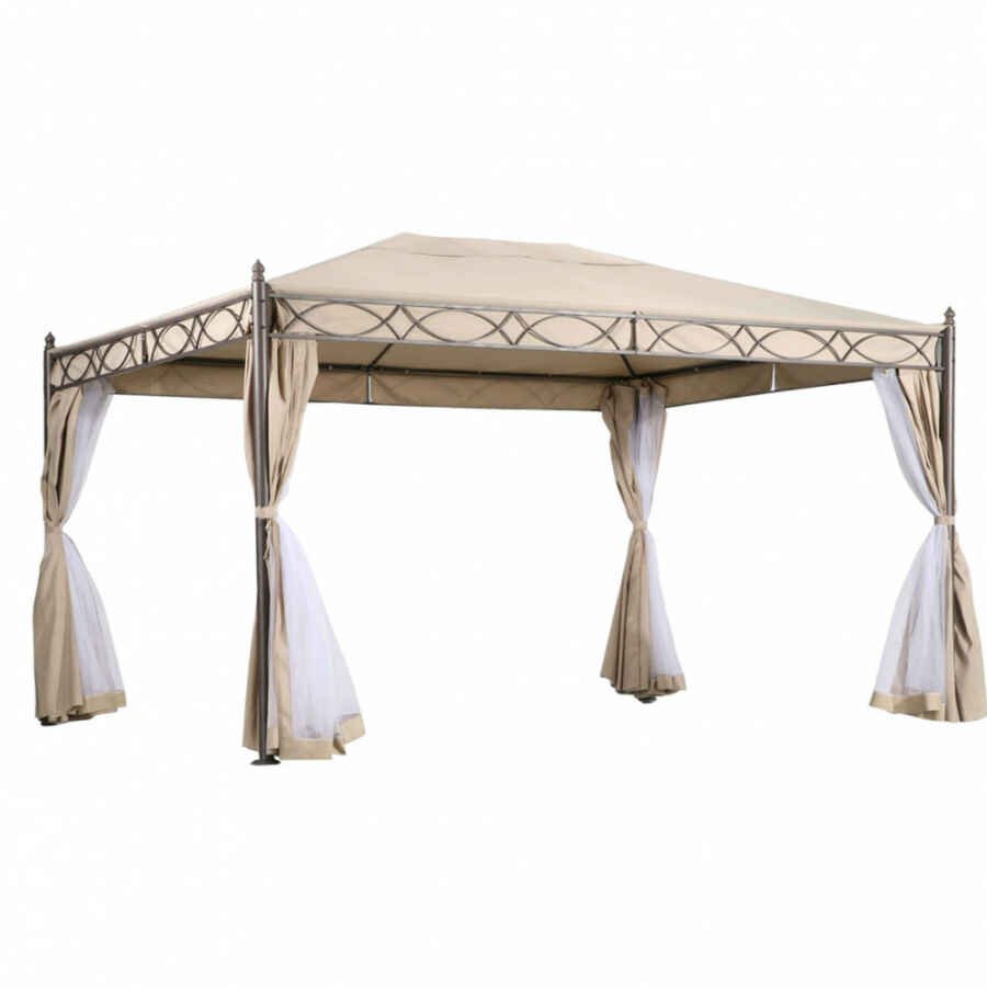 Gazebo da Giardino 3×4 con pareti in acciaio,poliestere – HUFFIE