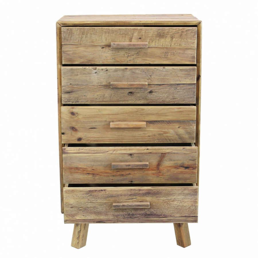 Cassettiera in Pino riciclato cm 60x40x140,5 – PINE