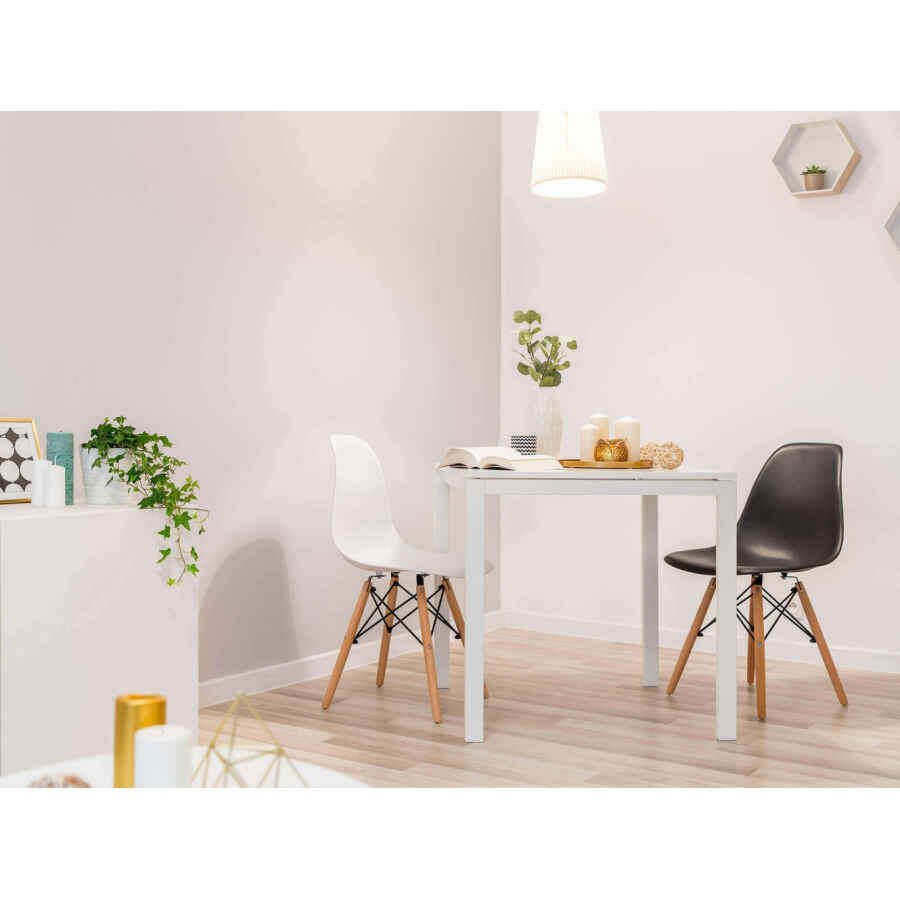 Sedia per Sala da Pranzo scandinava in Legno,Acciaio,Plastica cm 53x47x82 – NOAH