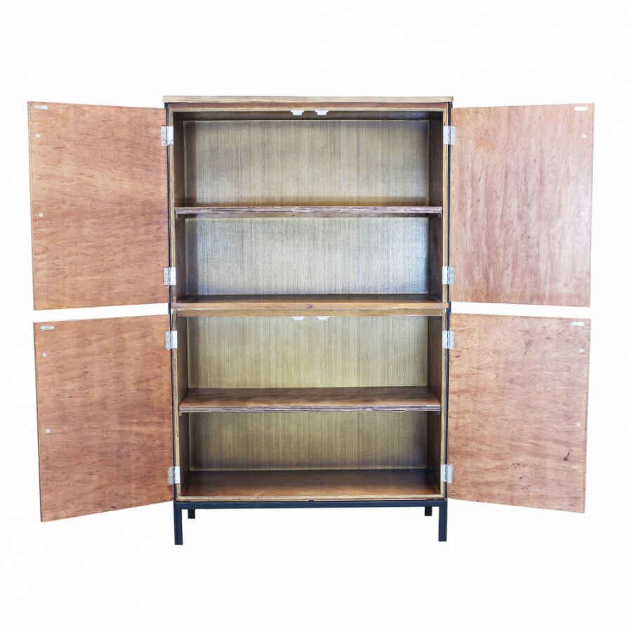 Credenza Moderna con quattro ante in Legno,Metallo cm 100x40x160 – DARWIN