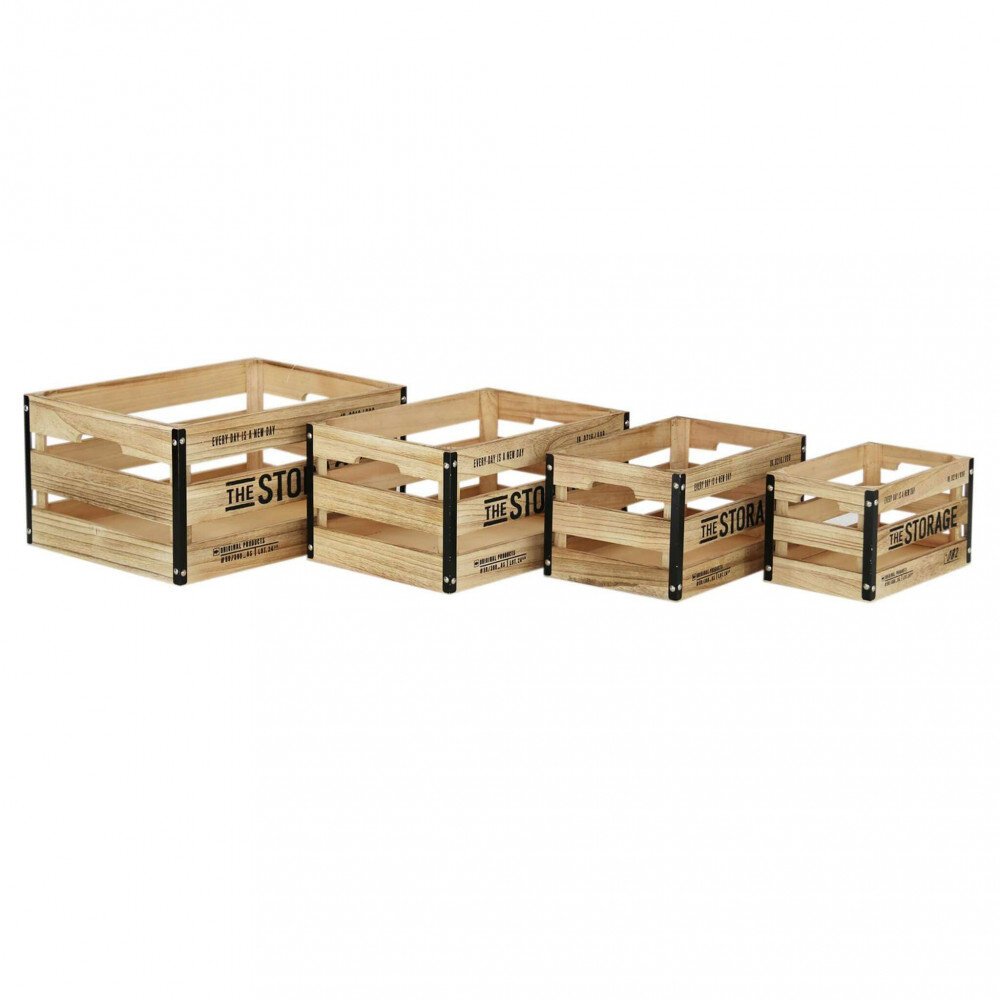 Set di 4 cassette in Legno cm 40x30x20 – GAYLORD