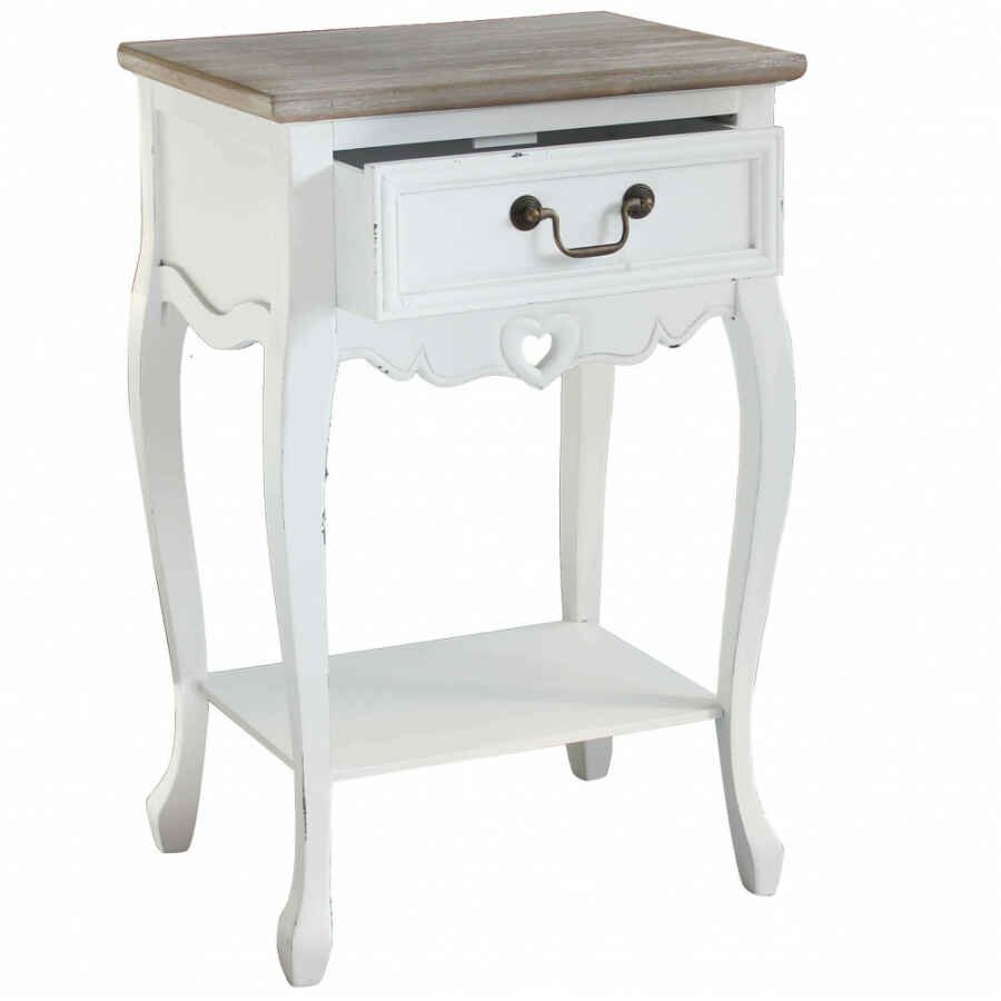 Mobiletto 1 cassetto shabby chic in Legno cm 44x33x70 – DETTA