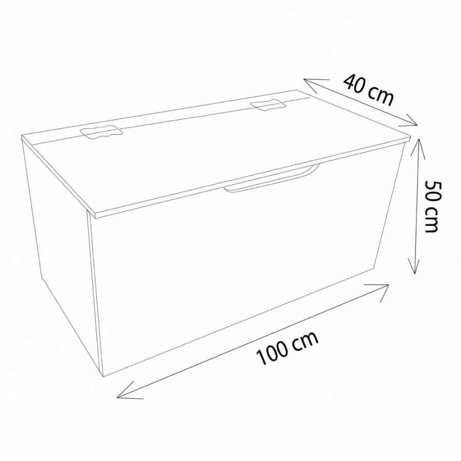 Cassapanca pino 100 cm in Legno cm 100x50x40 – CAMRON