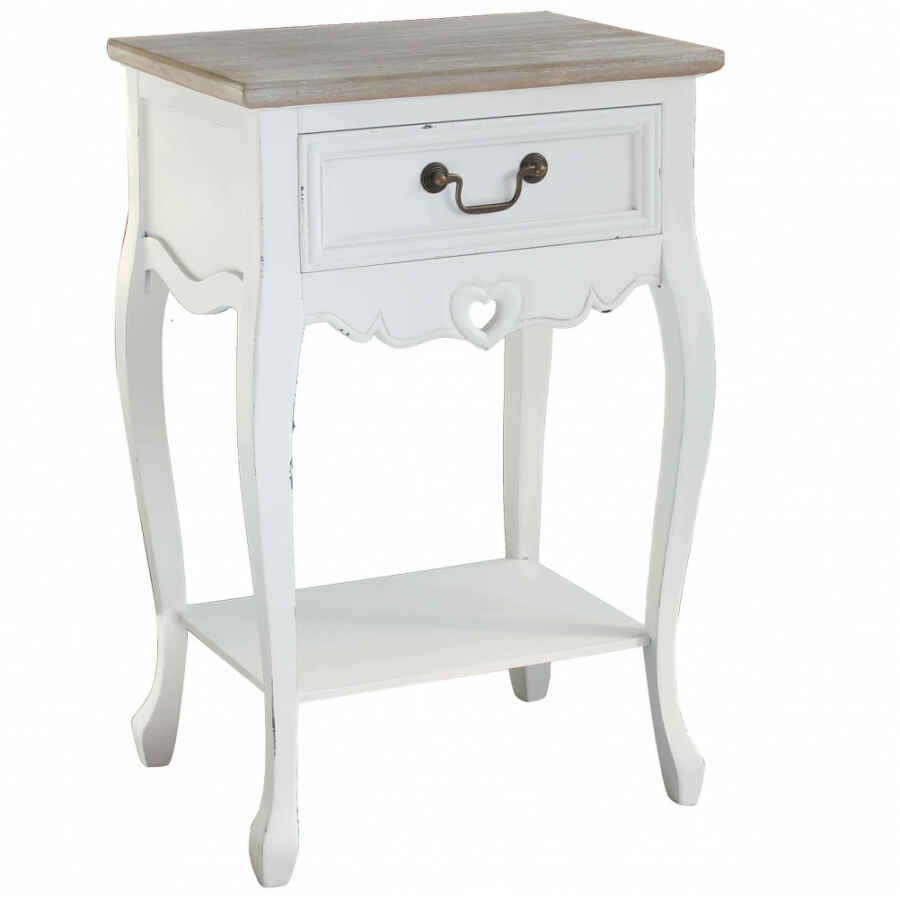 Mobiletto 1 cassetto shabby chic in Legno cm 44x33x70 – DETTA