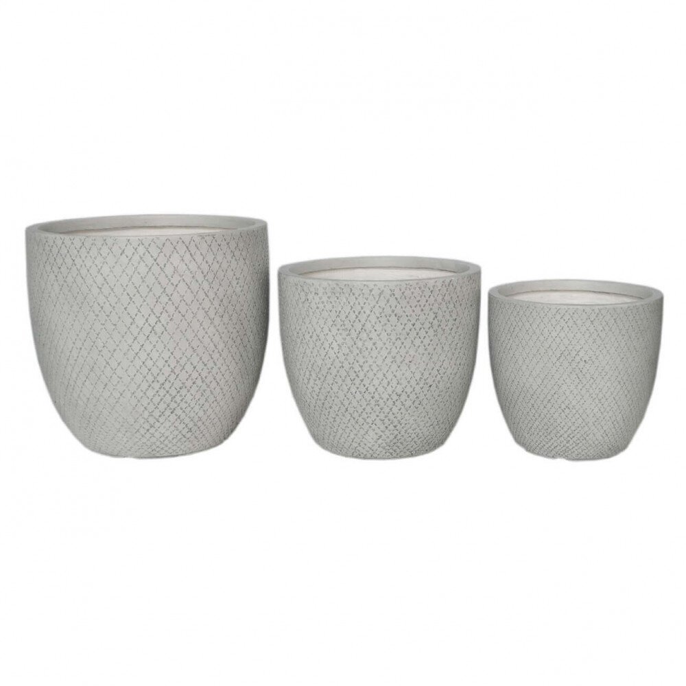 Set di 3 vasi in Fibra di argilla cm 45x45x44 – EARL