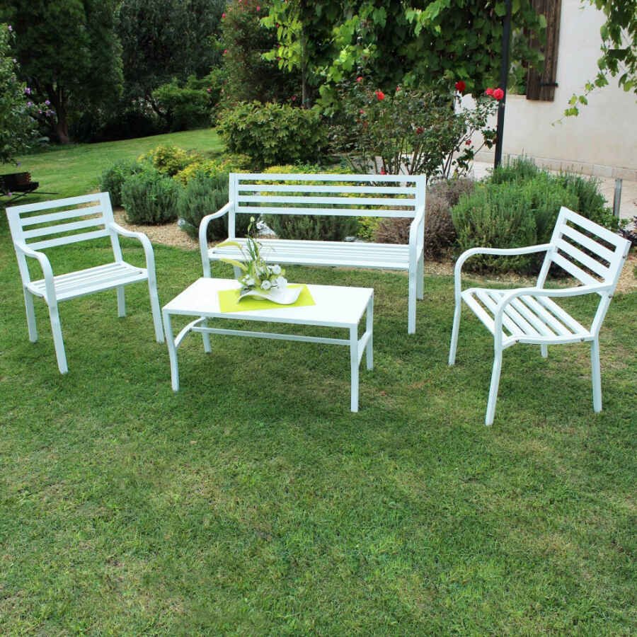 Tavolino da Giardino in Acciaio,Acciaio cm 92x45x45 – BRENT