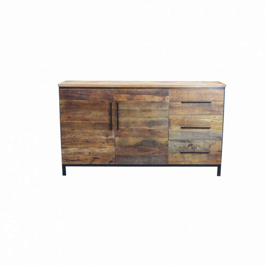 Madia con due ante e tre cassetti in Legno,Metallo cm 150x40x86 – DARWIN