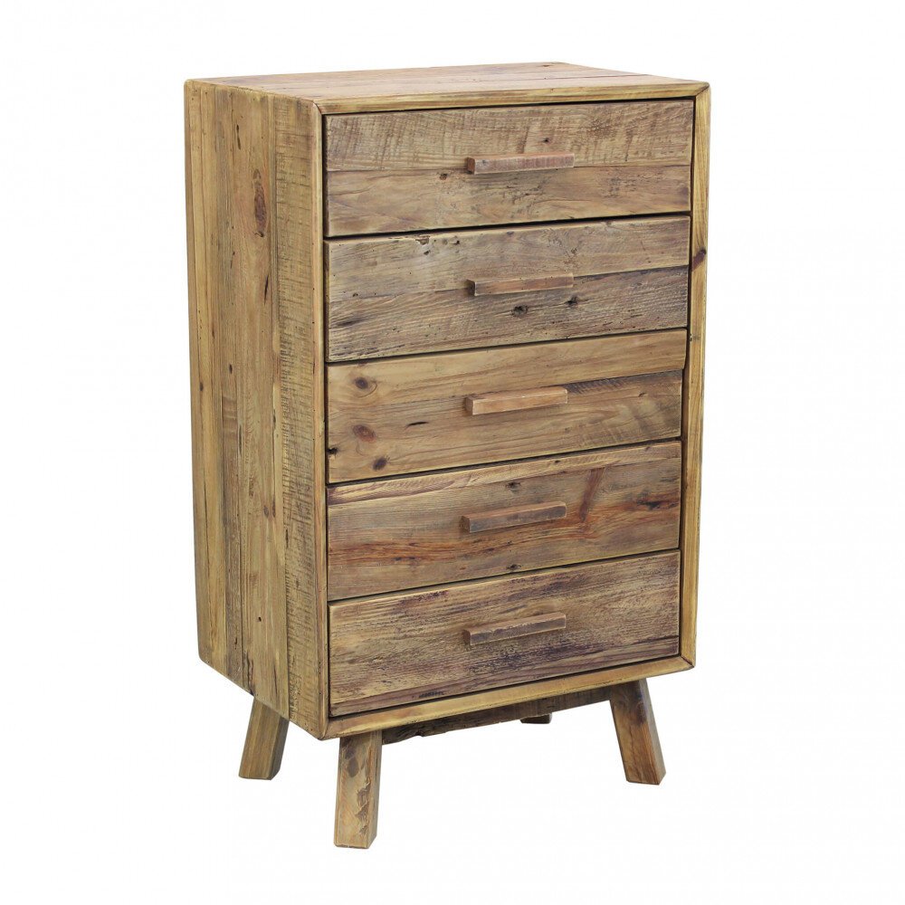 Cassettiera in Pino riciclato cm 60x40x140,5 – PINE