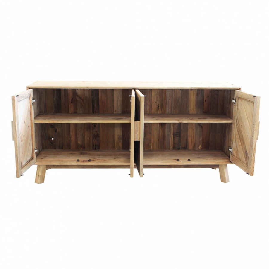 Credenza con 4 ante in Pino riciclato cm 180x48x85 – PINE