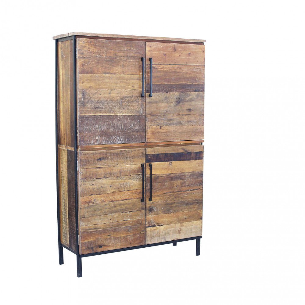 Credenza Moderna con quattro ante in Legno,Metallo cm 100x40x160 – DARWIN