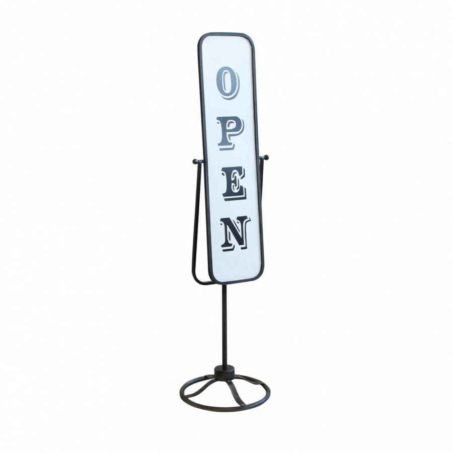 Cartello open close in Acciaio cm 30x30x120,5 – OPEN