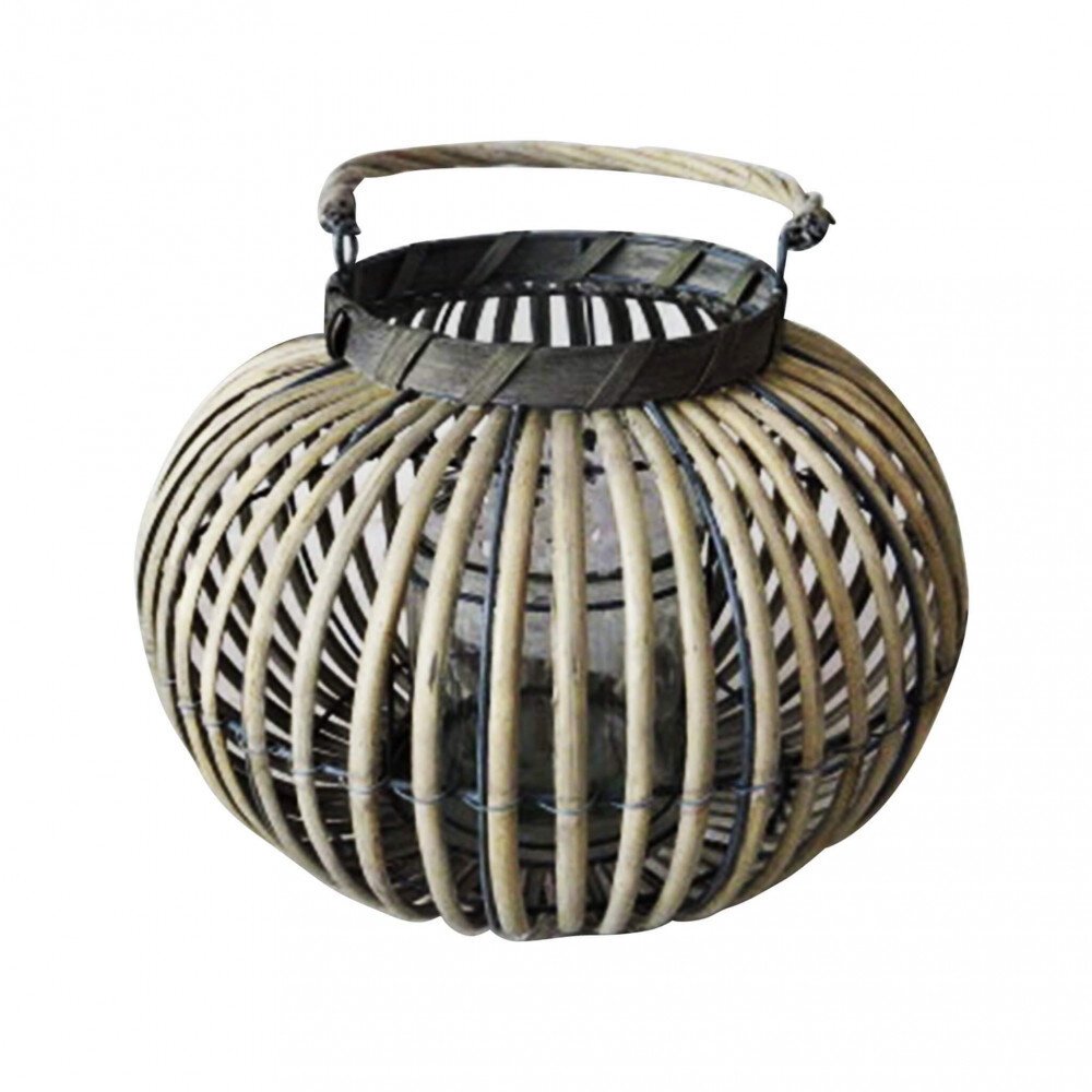 Lanterna in Vimini in Vimini,Vetro cm 15x15x22 – NOELE