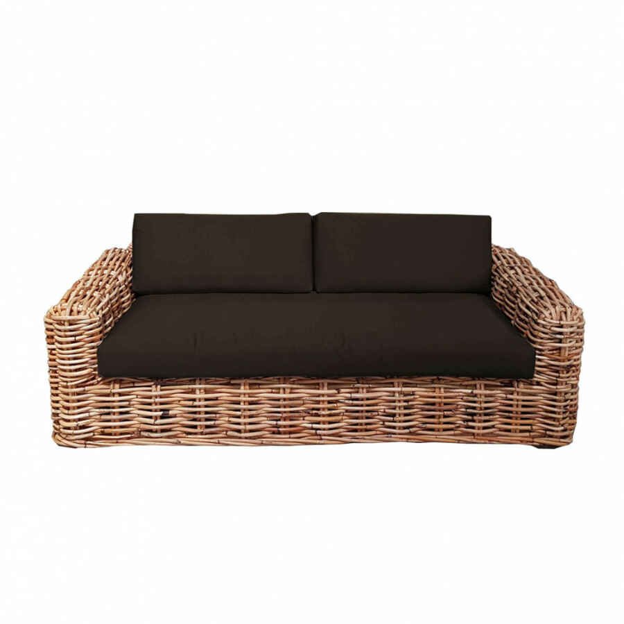 Divano da Giardino 2 posti con cuscino in Rattan naturale – NATUR