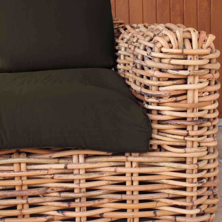 Divano da Giardino 2 posti con cuscino in Rattan naturale – NATUR