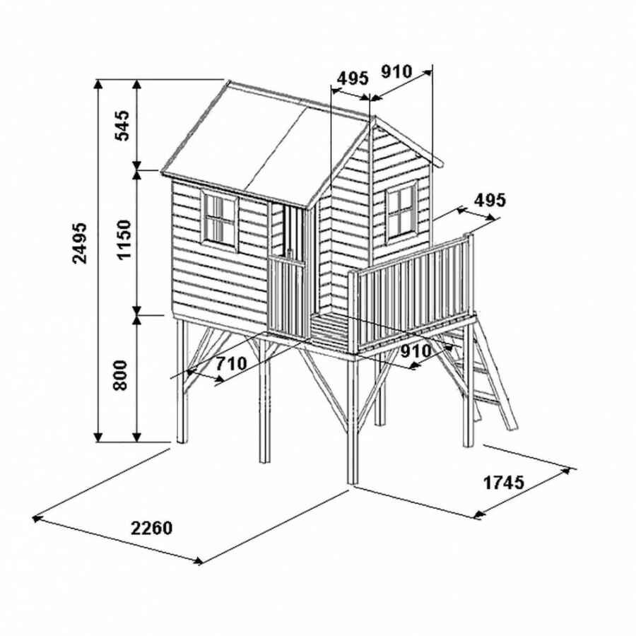 Casetta per bambini in Legno cm 220x174x250 – MICH